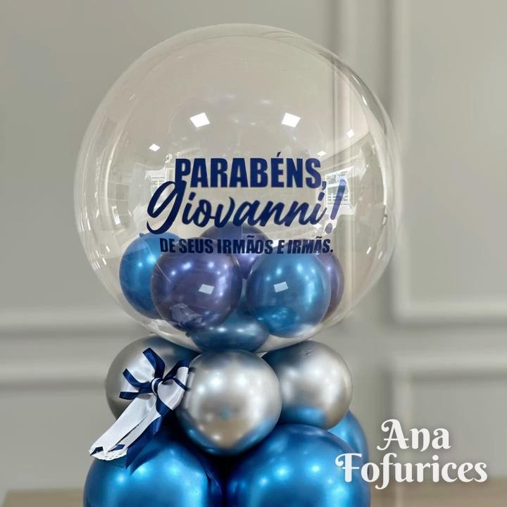 Balões personalizados: Parabéns, em azul
