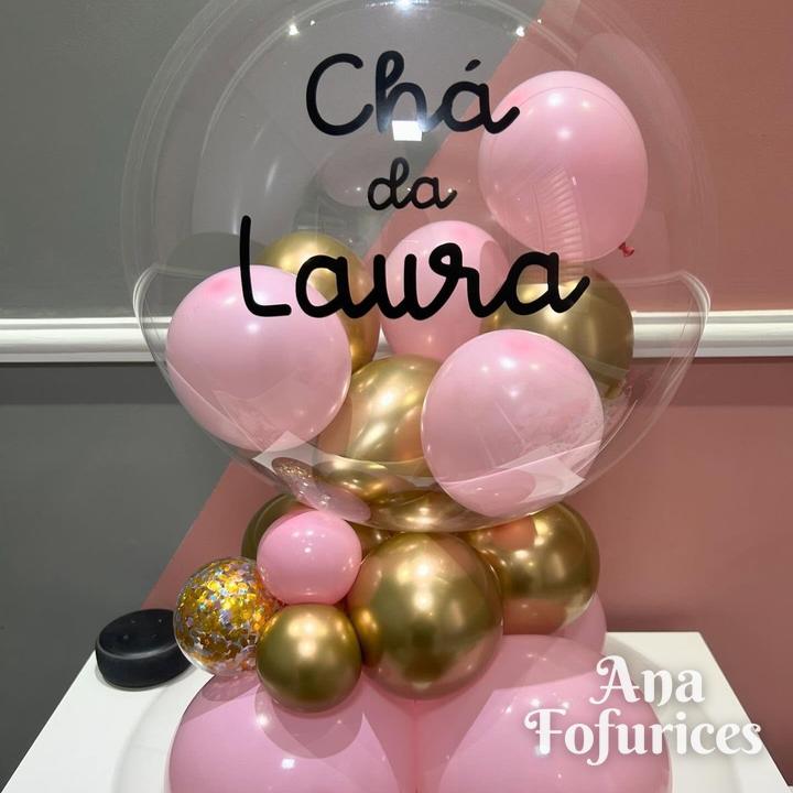 Balões personalizados: Chá da Laura