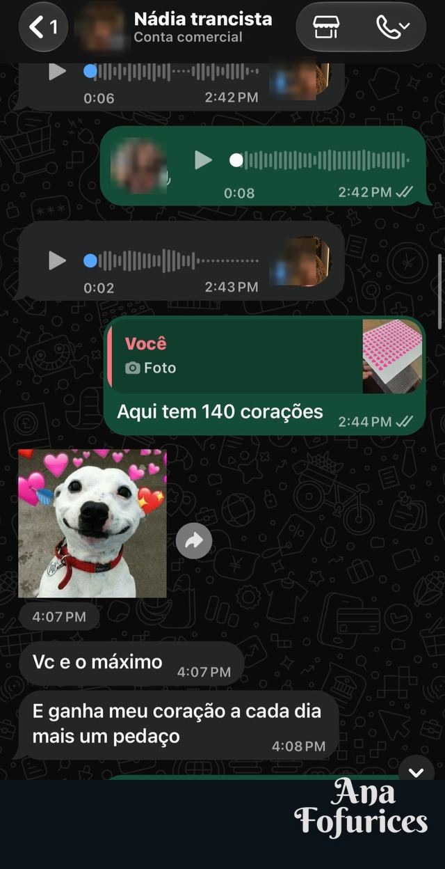 Print da conversa com Nádia no WhatsApp